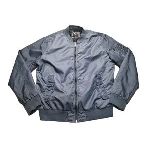 BRAVE SOUL LONDON MENS PILOT BOMBER JACKET CHARCOAL INSIDE POCKET SZ XL FULL ZIP